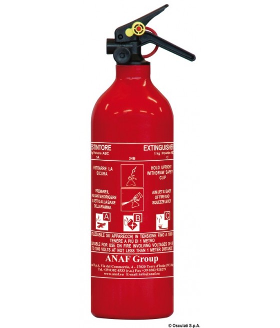 Práškový hasiaci prístroj schválený typom MED